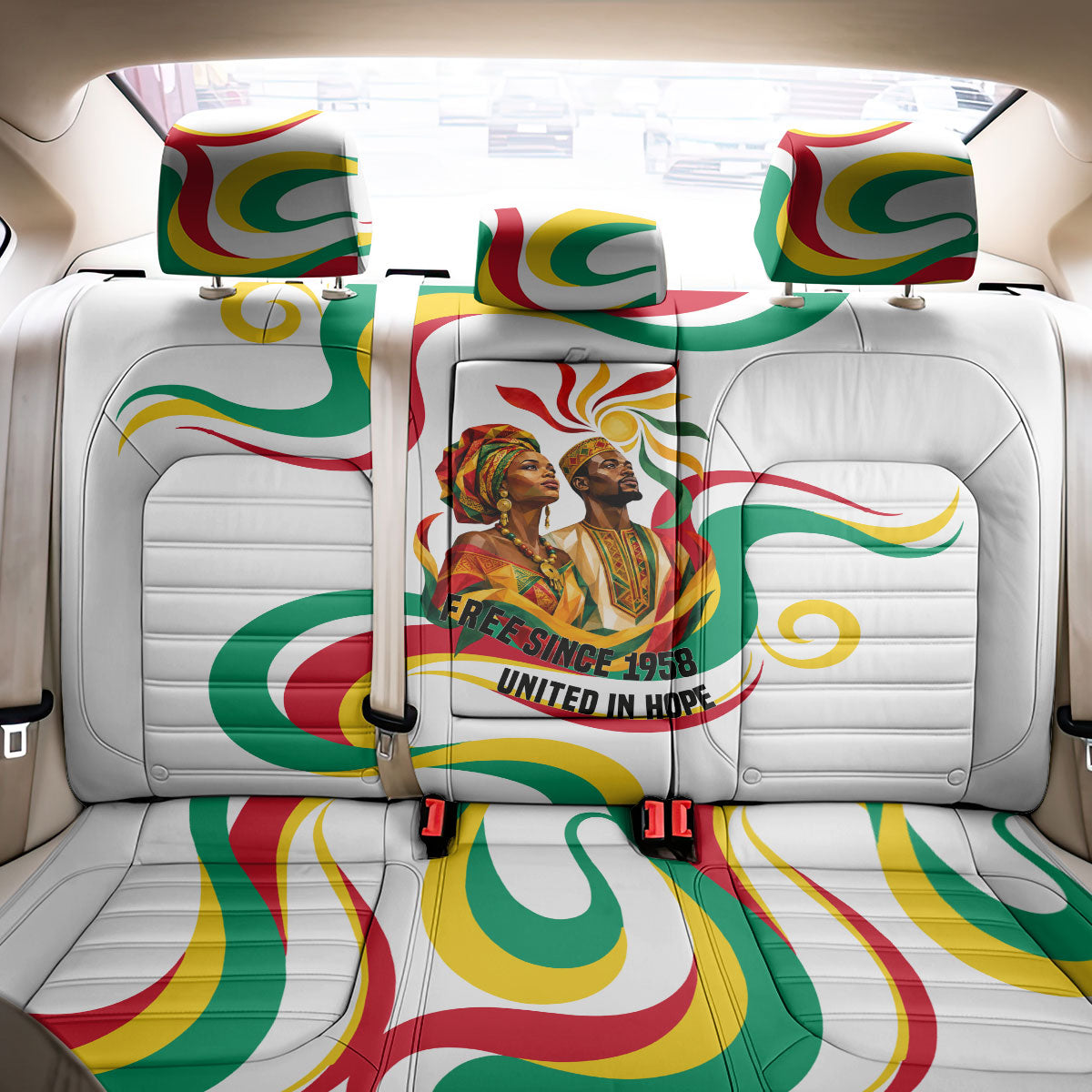 Guinea Independence Day 1958 Back Car Seat Cover Guinee Independante Flag