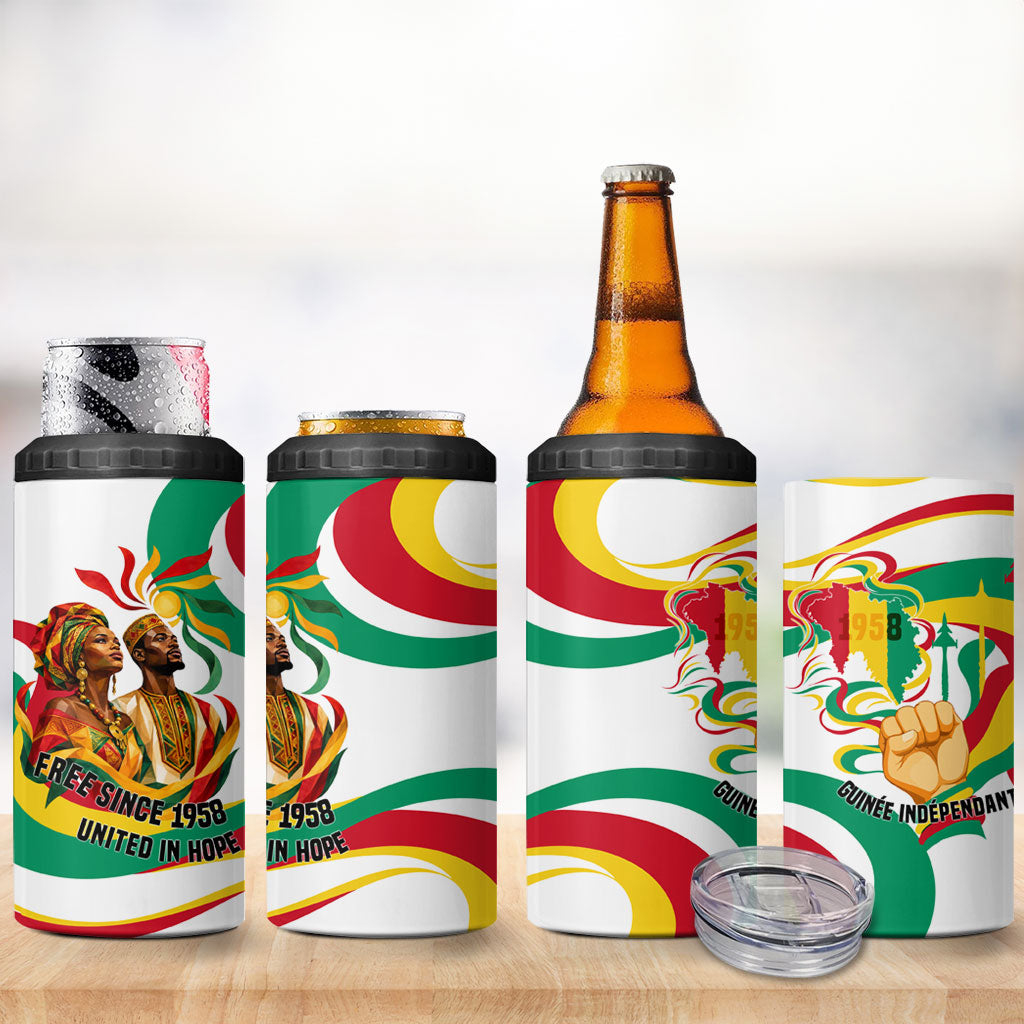 Guinea Independence Day 1958 4 in 1 Can Cooler Tumbler Guinee Independante Flag