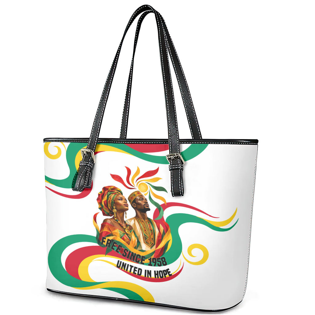 Guinea Independence Day 1958 Leather Tote Bag Guinee Independante Flag