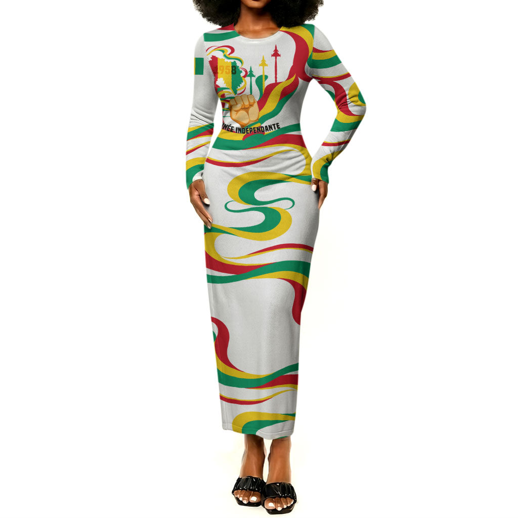 Guinea Independence Day 1958 Long Sleeve Bodycon Dress Guinee Independante Flag