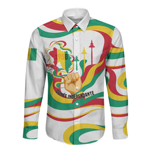 Guinea Independence Day 1958 Long Sleeve Button Shirt Guinee Independante Flag