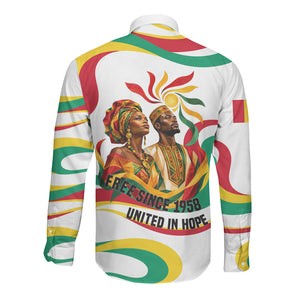 Guinea Independence Day 1958 Long Sleeve Button Shirt Guinee Independante Flag