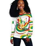 Guinea Independence Day 1958 Off Shoulder Sweater Guinee Independante Flag