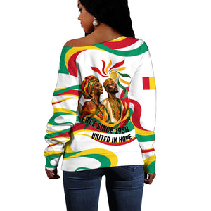 Guinea Independence Day 1958 Off Shoulder Sweater Guinee Independante Flag