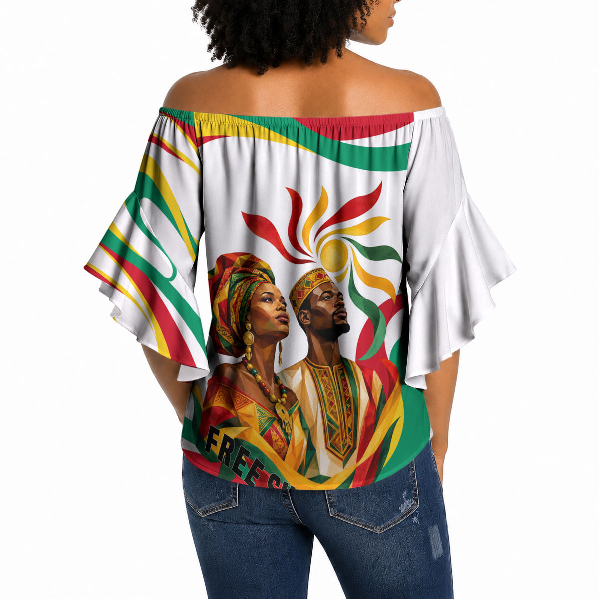Guinea Independence Day 1958 Off Shoulder Wrap Waist Top Guinee Independante Flag