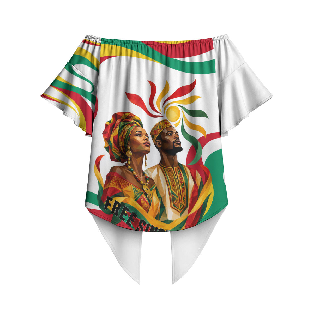 Guinea Independence Day 1958 Off Shoulder Wrap Waist Top Guinee Independante Flag