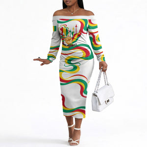 Guinea Independence Day 1958 Off The Shoulder Long Sleeve Dress Guinee Independante Flag