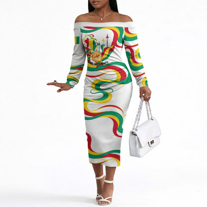 Guinea Independence Day 1958 Off The Shoulder Long Sleeve Dress Guinee Independante Flag