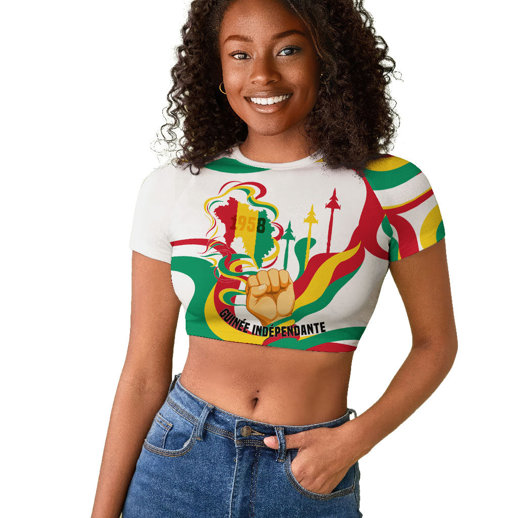 Guinea Independence Day 1958 Raglan Cropped T shirt Guinee Independante Flag
