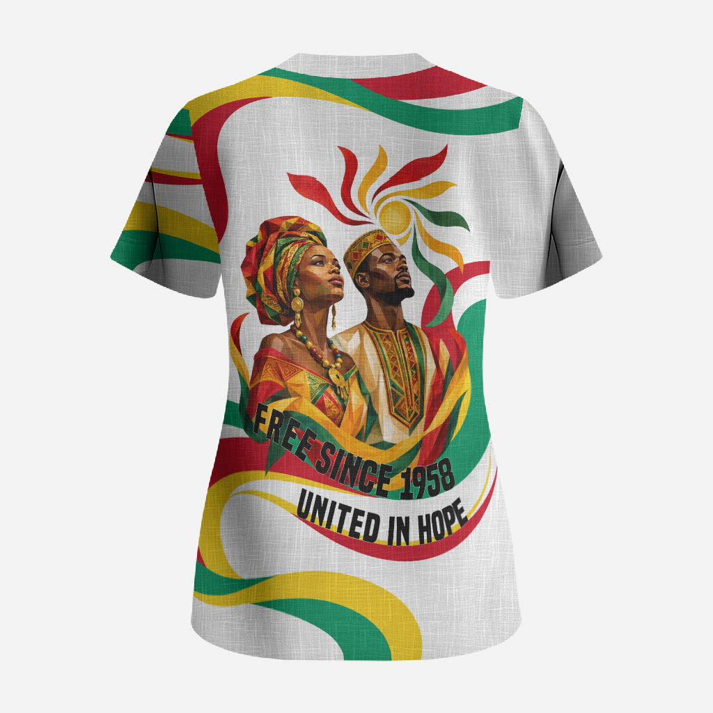 Guinea Independence Day 1958 Scrub Top Guinee Independante Flag
