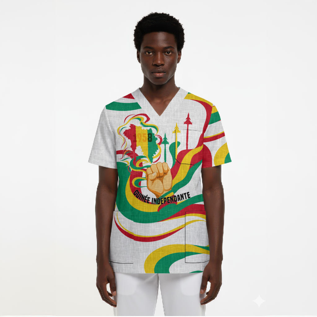 Guinea Independence Day 1958 Scrub Top Guinee Independante Flag