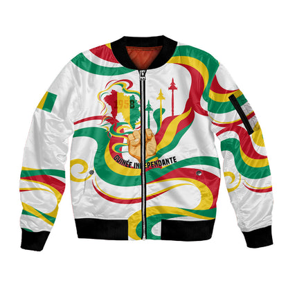 Guinea Independence Day 1958 Sleeve Zip Bomber Jacket Guinee Independante Flag