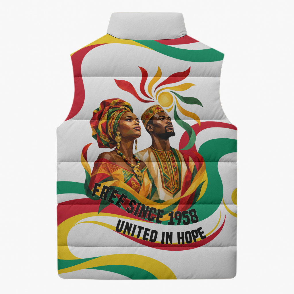 Guinea Independence Day 1958 Sleeveless Puffer Jacket Guinee Independante Flag