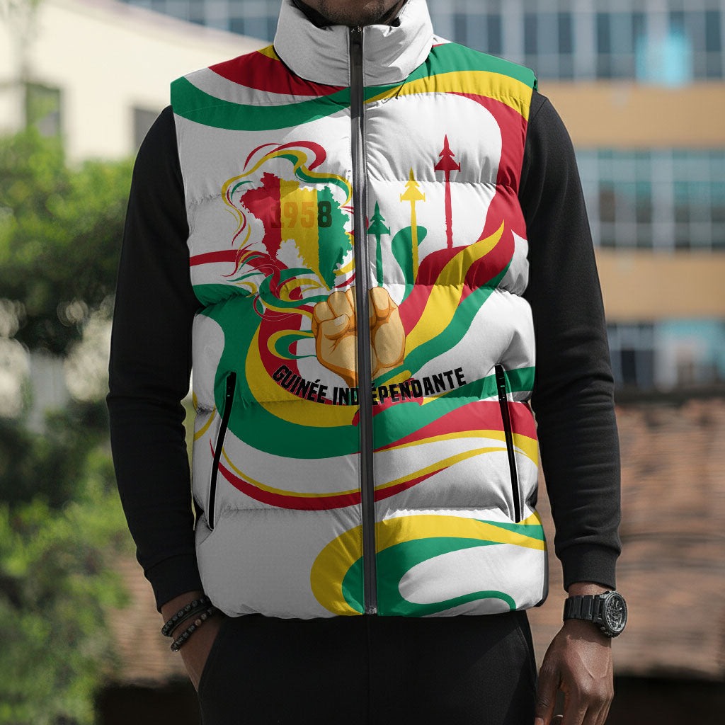 Guinea Independence Day 1958 Sleeveless Puffer Jacket Guinee Independante Flag
