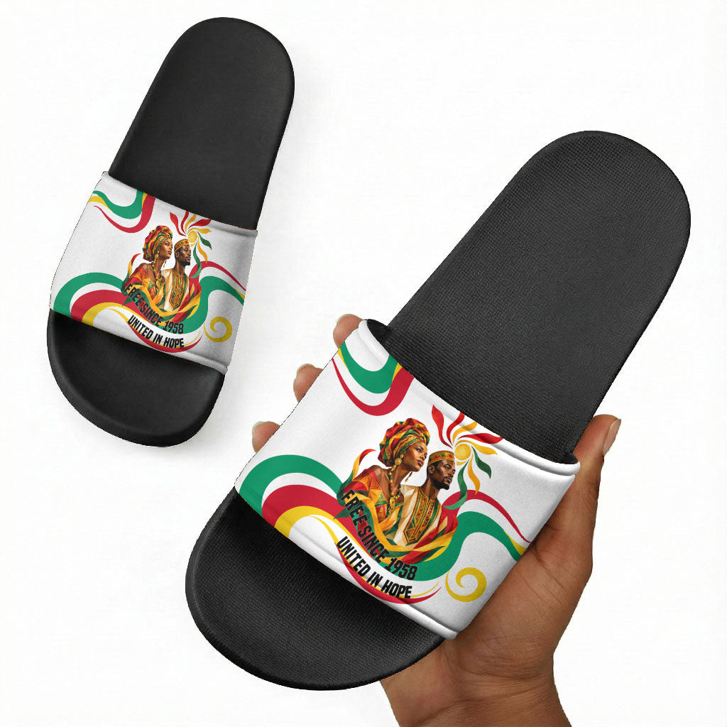 Guinea Independence Day 1958 Slide Sandals Guinee Independante Flag
