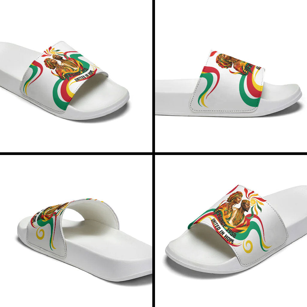 Guinea Independence Day 1958 Slide Sandals Guinee Independante Flag
