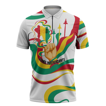 Guinea Independence Day 1958 Zipper Polo Shirt Guinee Independante Flag