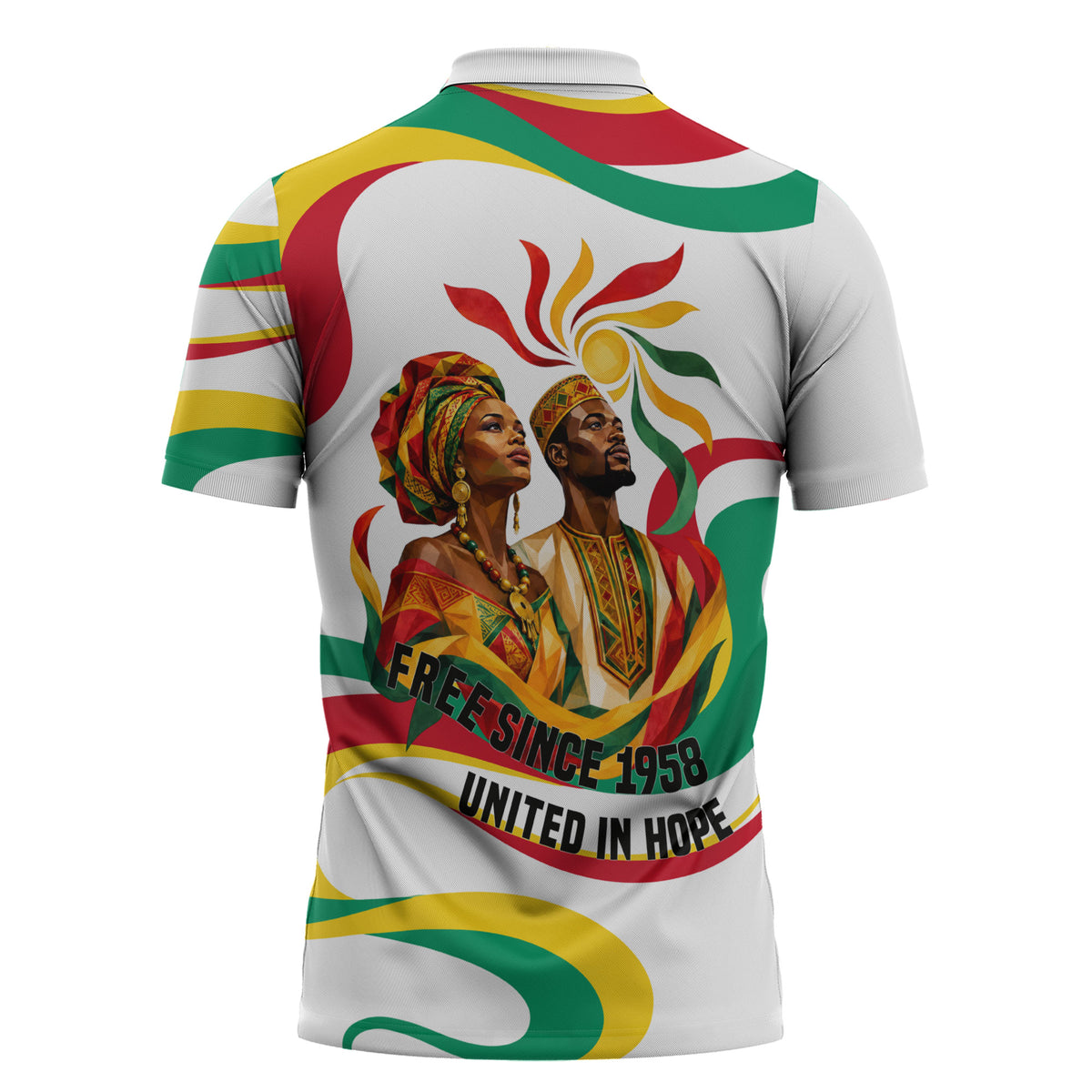 Guinea Independence Day 1958 Zipper Polo Shirt Guinee Independante Flag