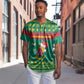 Cameroon Christmas Baseball Jersey Coat of Arms Santa Hat and Stars Motif - African Pride