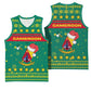 Cameroon Christmas Basketball Jersey Coat of Arms Santa Hat and Stars Motif TS04