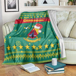 Cameroon Christmas Blanket Coat of Arms Santa Hat and Stars Motif - African Pride