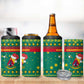 Cameroon Christmas 4 in 1 Can Cooler Tumbler Coat of Arms Santa Hat and Stars Motif - African Pride