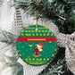 Cameroon Christmas Ceramic Ornament Coat of Arms Santa Hat and Stars Motif - African Pride