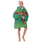 Cameroon Christmas Kid Wearable Blanket Hoodie Coat of Arms Santa Hat and Stars Motif - African Pride
