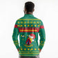 Cameroon Christmas Long Sleeve Polo Shirt Coat of Arms Santa Hat and Stars Motif - African Pride