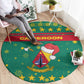 Cameroon Christmas Round Carpet Coat of Arms Santa Hat and Stars Motif - African Pride