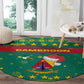 Cameroon Christmas Round Carpet Coat of Arms Santa Hat and Stars Motif - African Pride