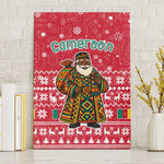 Cameroon Christmas Canvas Wall Art Snowflake Pattern Traditional Santa and Map Motif - African Pride