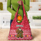 Cameroon Christmas Grocery Bag Snowflake Pattern Traditional Santa and Map Motif - African Pride