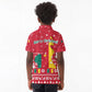 Cameroon Christmas Kid Polo Shirt Snowflake Pattern Traditional Santa and Map Motif - African Pride