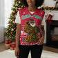 Cameroon Christmas Knitted V-Neck Vest Snowflake Pattern Traditional Santa and Map Motif - African Pride
