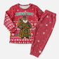 Cameroon Christmas Pajama Set Snowflake Pattern Traditional Santa and Map Motif - African Pride