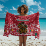 Cameroon Christmas Sarong Snowflake Pattern Traditional Santa and Map Motif - African Pride