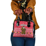 Cameroon Christmas Shoulder Handbag Snowflake Pattern Traditional Santa and Map Motif - African Pride