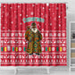 Cameroon Christmas Shower Curtain Snowflake Pattern Traditional Santa and Map Motif - African Pride
