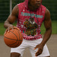 Cameroon Christmas Sleeveless Hoodie Snowflake Pattern Traditional Santa and Map Motif - African Pride