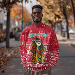 Cameroon Christmas Sweatshirt Snowflake Pattern Traditional Santa and Map Motif - African Pride