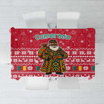 Cameroon Christmas Tablecloth Snowflake Pattern Traditional Santa and Map Motif - African Pride