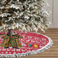 Cameroon Christmas Tree Skirt Snowflake Pattern Traditional Santa and Map Motif - African Pride