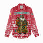 Cameroon Christmas Women Casual Shirt Snowflake Pattern Traditional Santa and Map Motif - African Pride