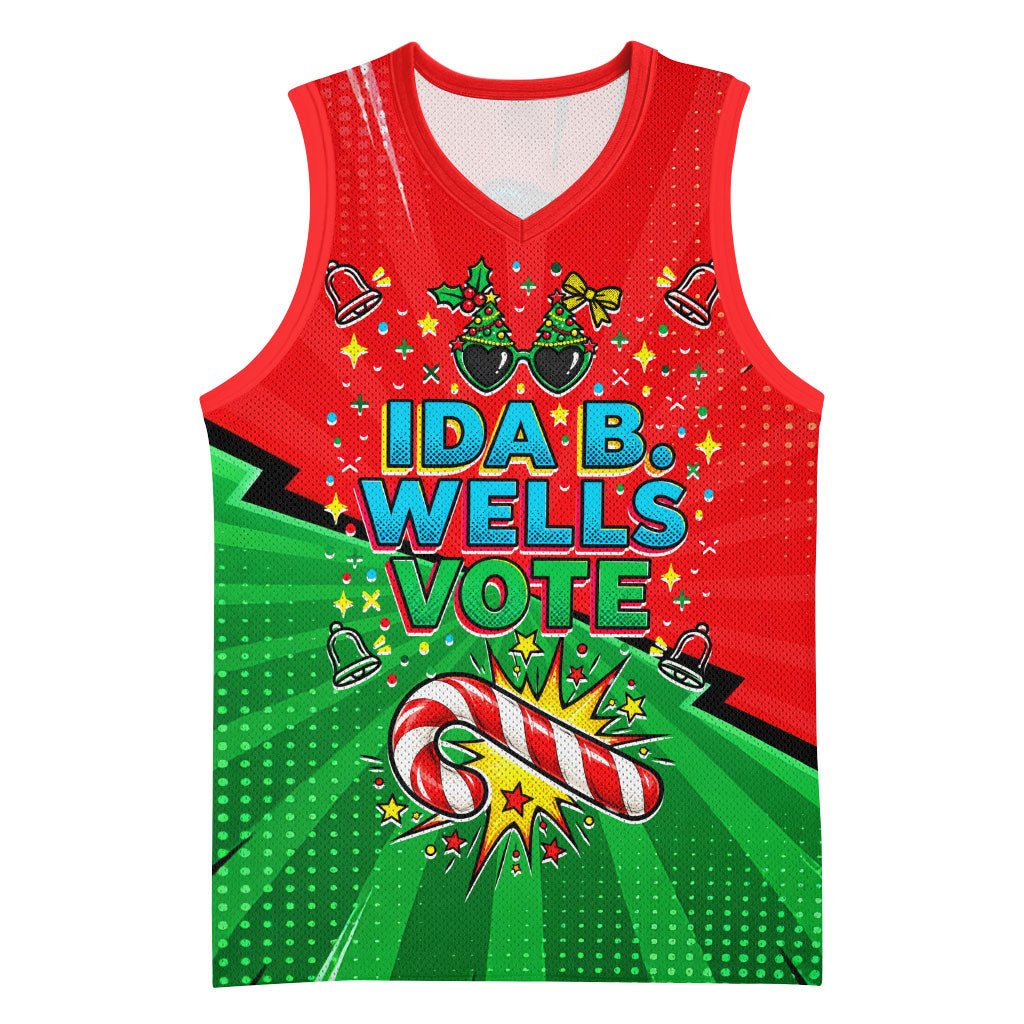 Ida B. Wells Fearless Basketball Jersey Festive Pop Art Comic Christmas