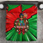 Ida B. Wells Fearless Bedding Set Festive Pop Art Comic Christmas