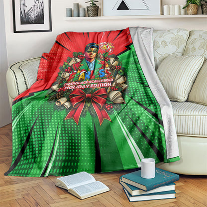 Ida B. Wells Fearless Blanket Festive Pop Art Comic Christmas