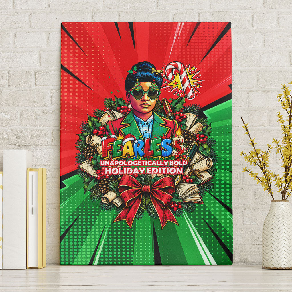 Ida B. Wells Fearless Canvas Wall Art Festive Pop Art Comic Christmas