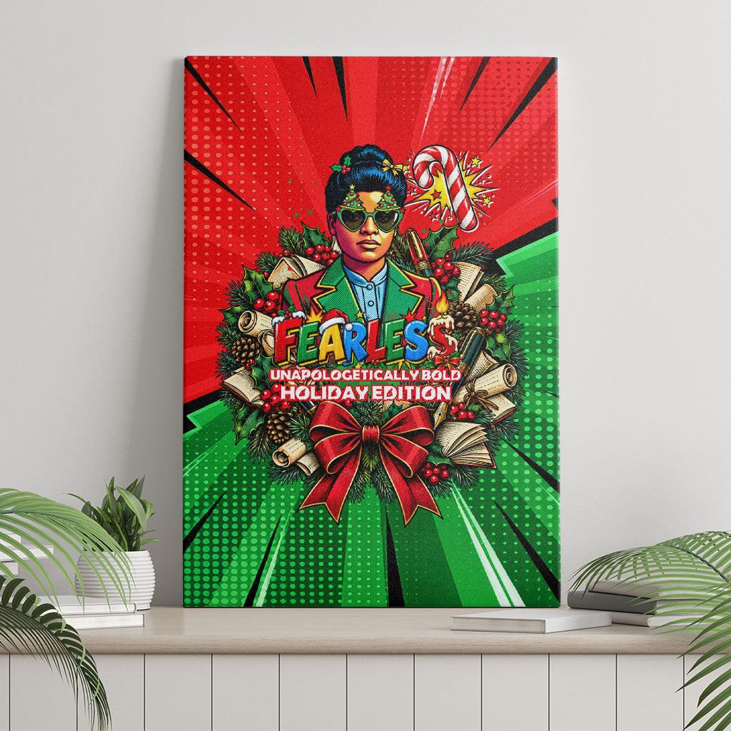 Ida B. Wells Fearless Canvas Wall Art Festive Pop Art Comic Christmas