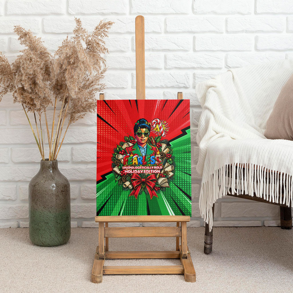 Ida B. Wells Fearless Canvas Wall Art Festive Pop Art Comic Christmas